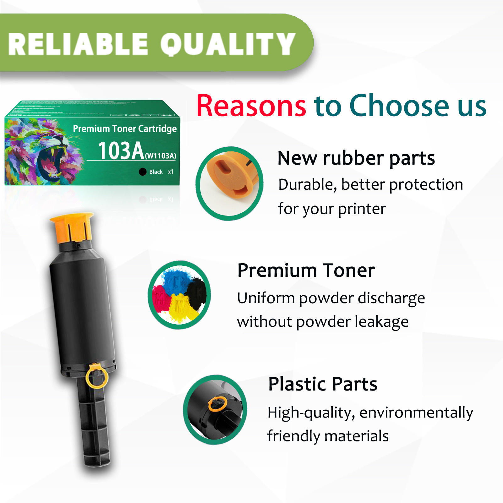 For HP 103A W1103A Toner Cartridges Work For HP Neverstop Laser 1000A 1000W MFP 1200A 1200W Printers