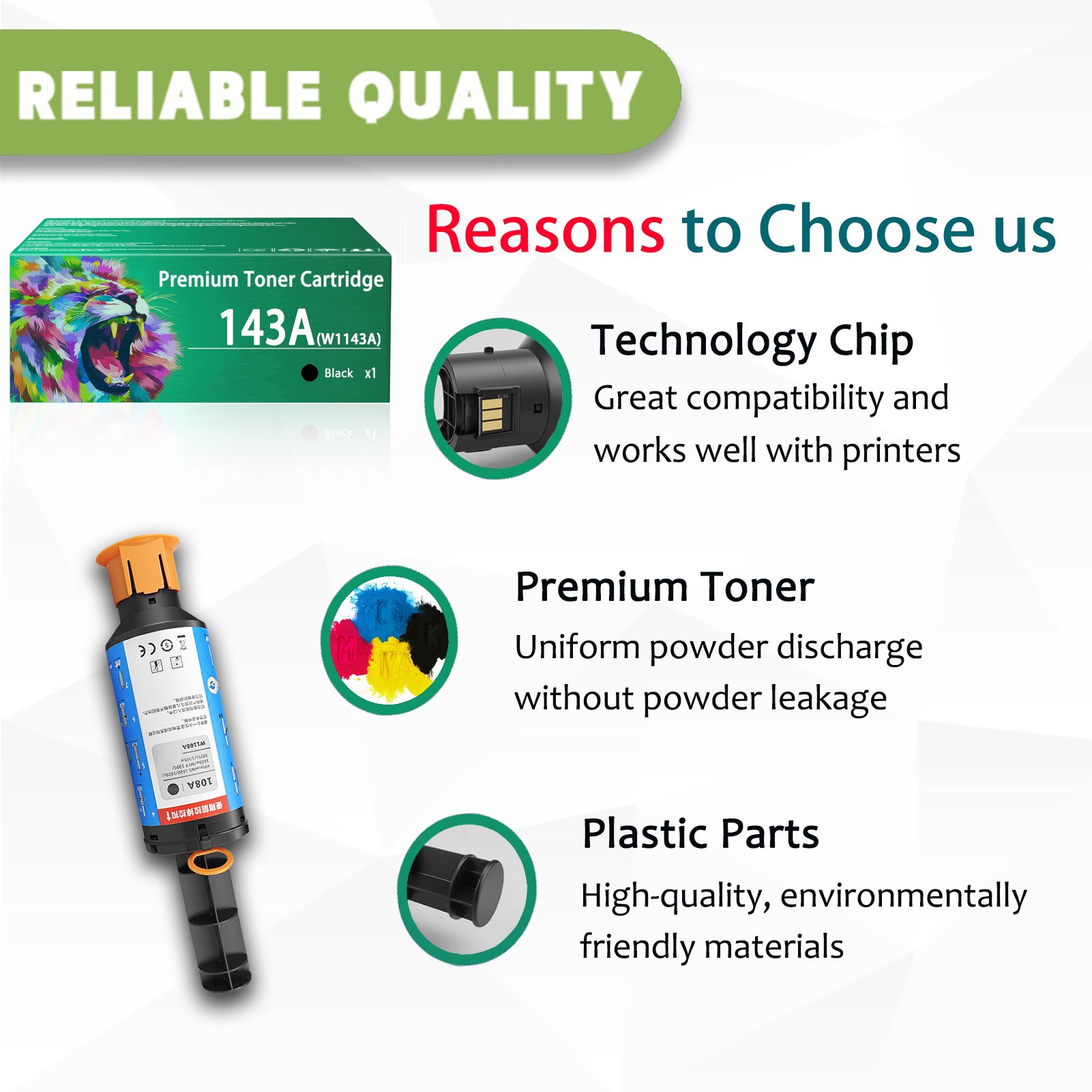 For HP 143A W1143A Toner Cartridges Work For HP Neverstop Laser 1000n 1001nw MFP 1200nw 1202nw 1202w Printers