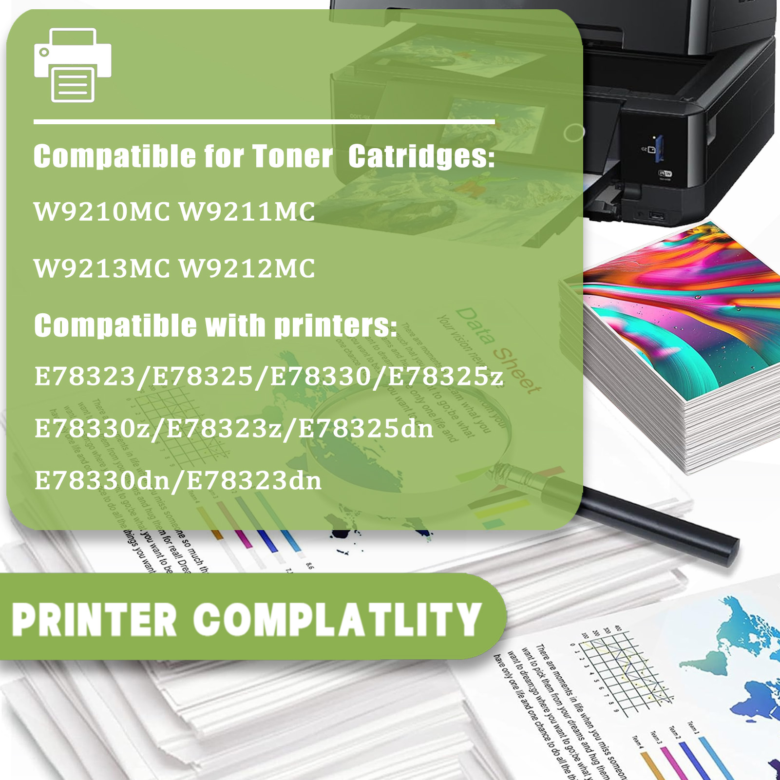 For HP W9210MC W9211MC W9213MC W9212MC Toner Cartridge Work for HP Color LaserJet Pro M255dw M255nw M282nw M283fdn Printers