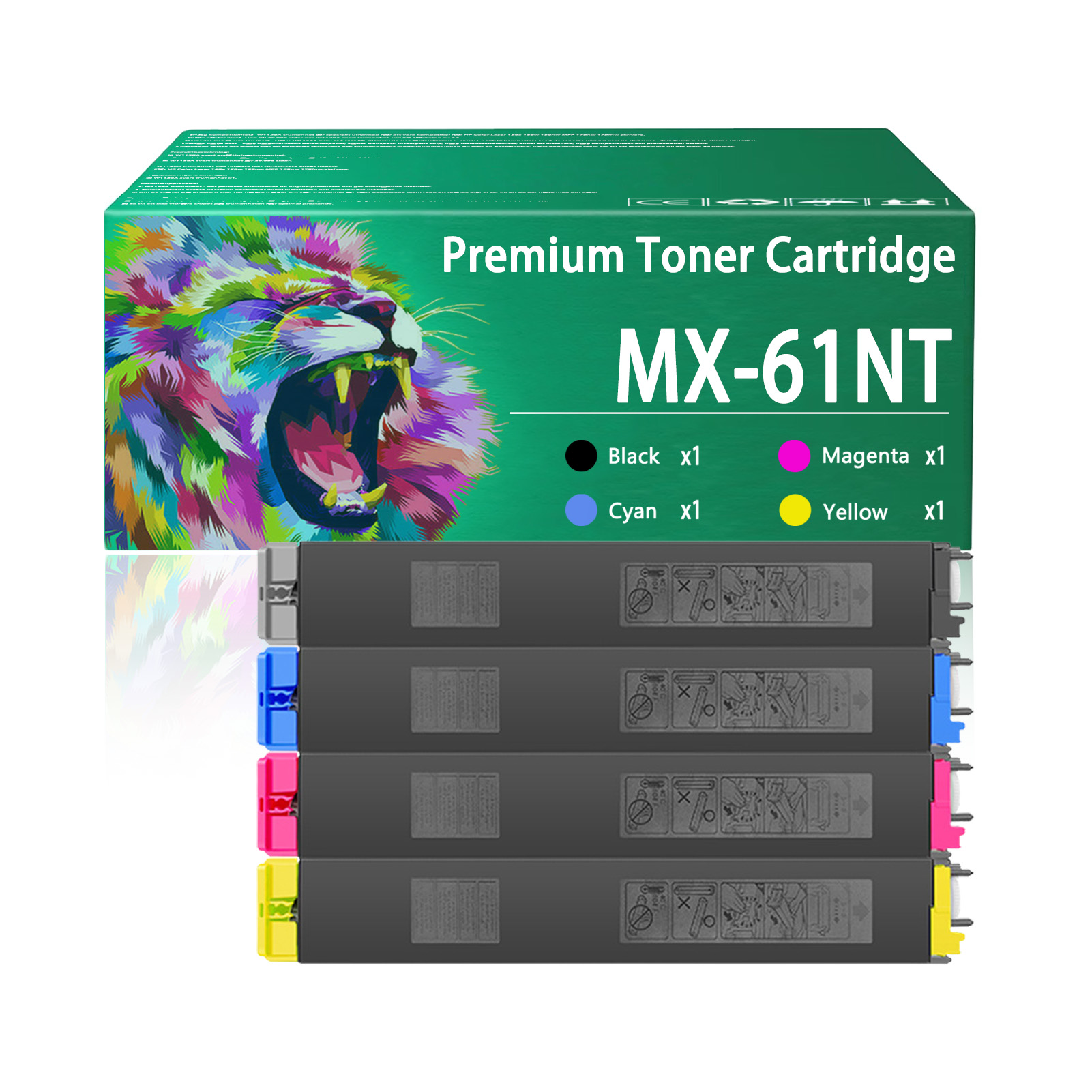 For Sharp MX-61NT MX-61NT-BA MX-61NT-CA MX-61NT-MA MX-61NT-YA Toner Cartridge Work For Sharp MX-2651 MX-3051 MX-3071 MX-3551 MX-3571 MX-4051 MX-4071 Printers