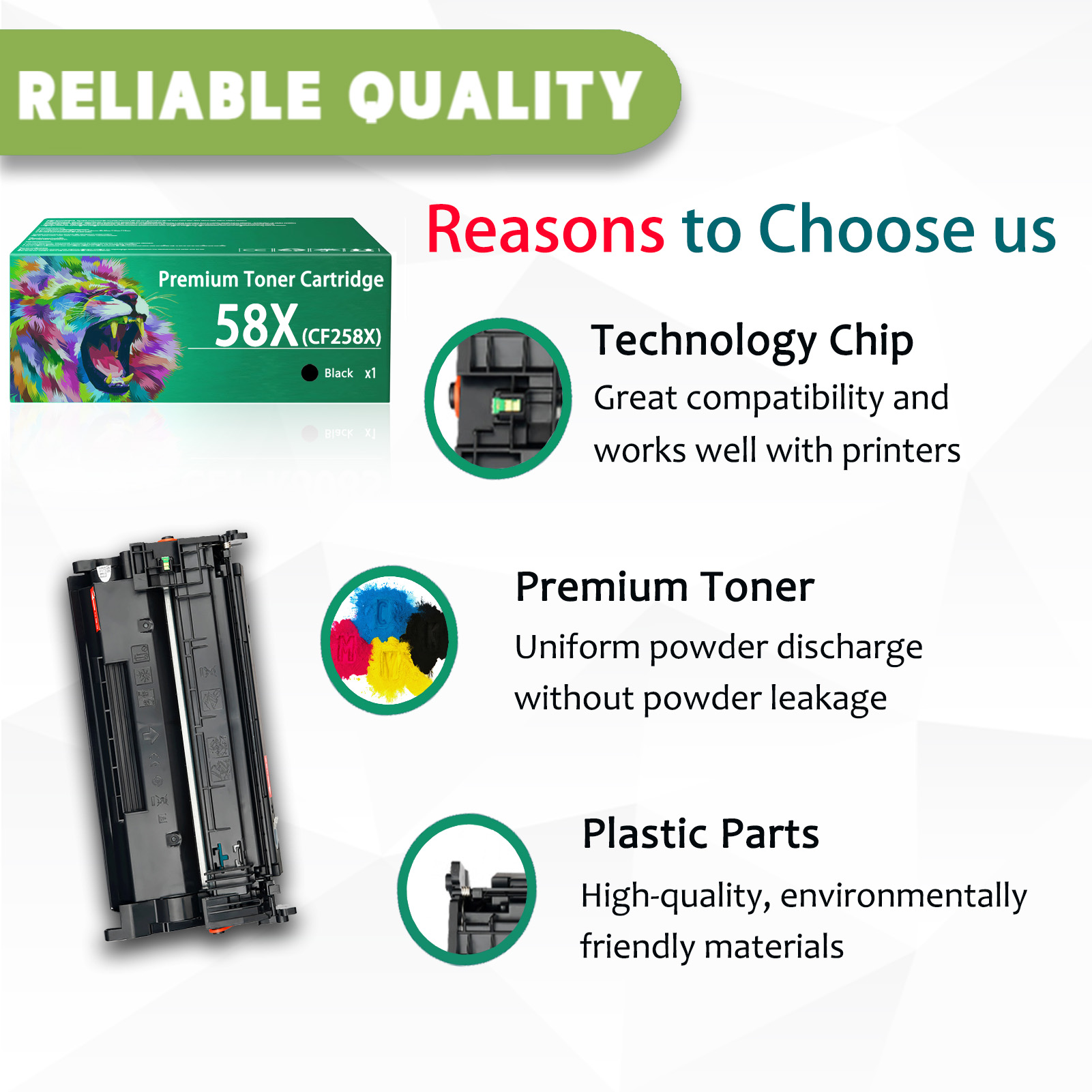 For HP 58X CF258X Toner Cartridges Work For HP LaserJet Pro M404dn M404dw M404n MFP M428dw M428fdn M428fdw Enterprise M406dn MFP M430f Printers