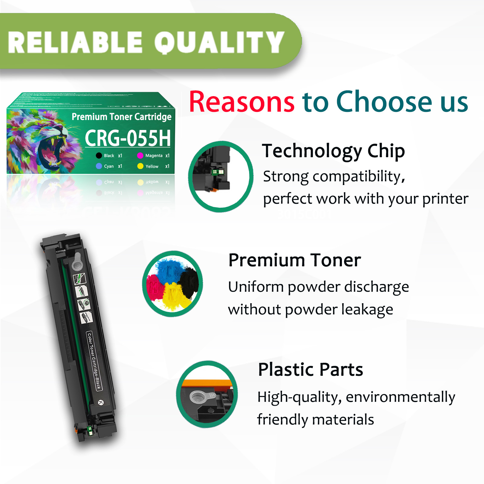 For Canon CRG055H 055H CRG-055H Toner Cartridge Work for Canon Color imageCLASS MF741cdw LBP664cdw MF743cdw MF745cdw MF746Cdw Printers