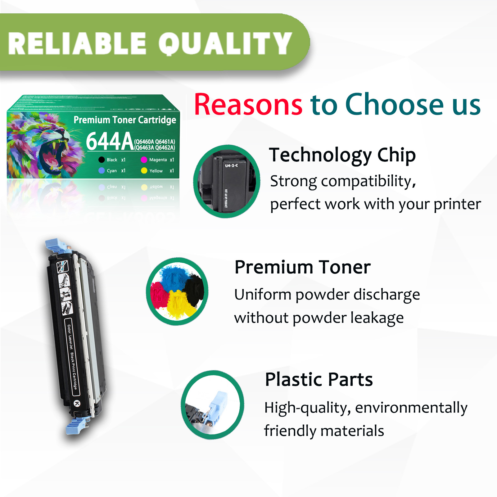 For HP 644A Q6460A Q6461A Q6463A Q6462A Toner Cartridge Work for HP Color LaserJet CM4730 CM4730F CM4730FM CM4730FSK MFP 4730 4730X 4730XM 4730XS Printers