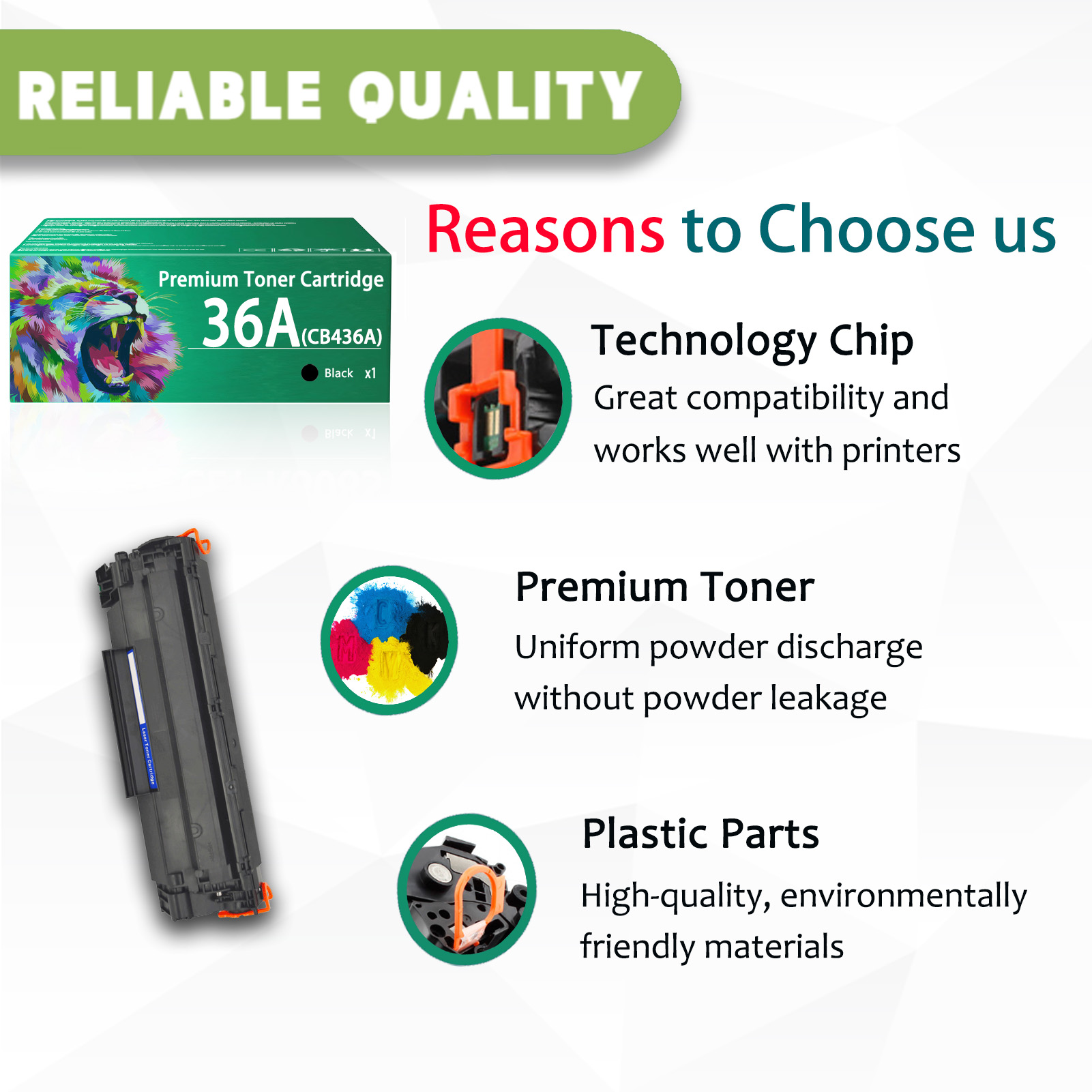 For HP 36A CB436A Toner Cartridges Work For HP LaserJet P1505 P1505n MFP M1522n M1522nf M1120 Printers