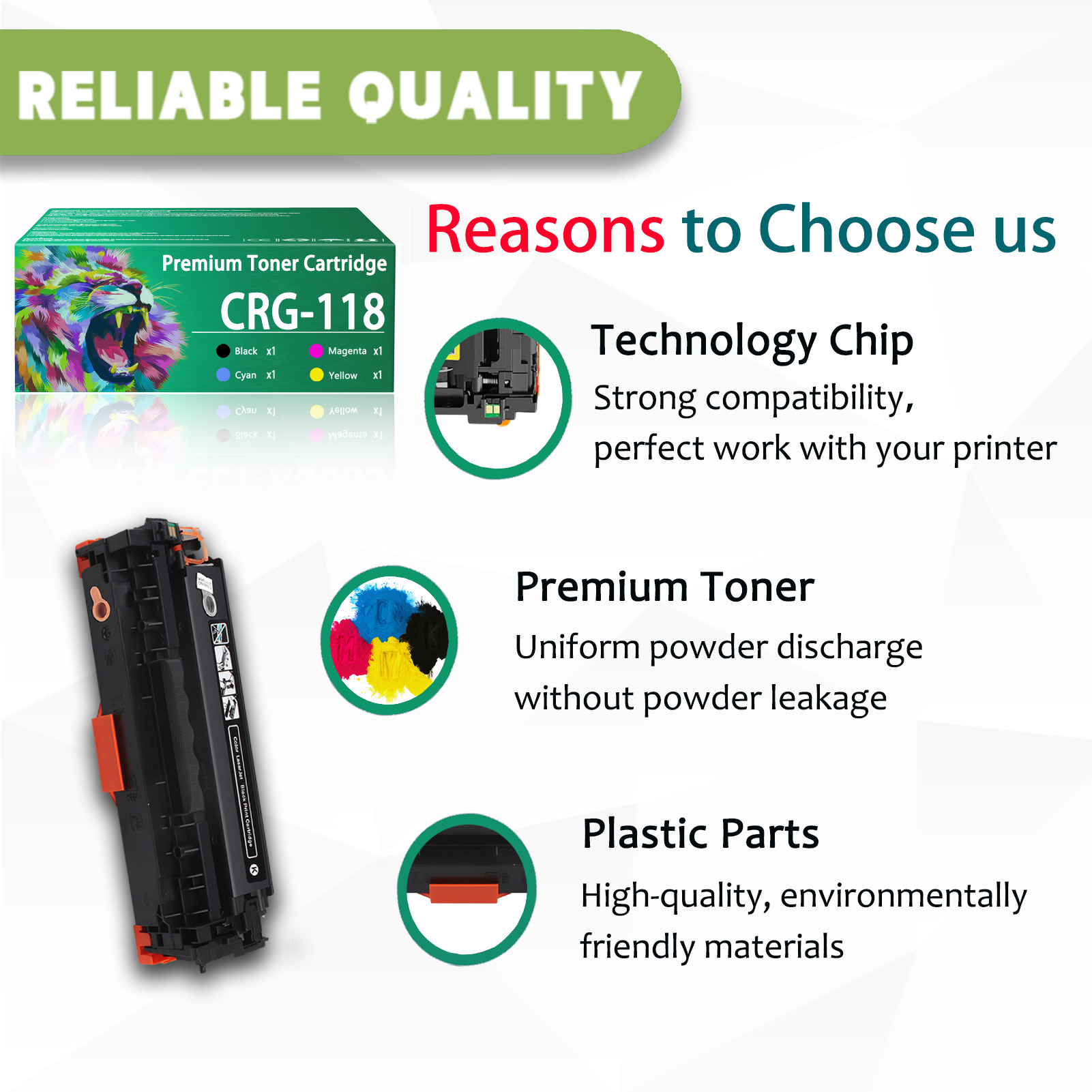 For Canon CRG118 118 CRG-118 Toner Cartridge Work for Canon Color imageCLASS MF8350Cdn MF8380Cdw MF8580Cdw MF726Cdw MF729Cdw MF726Cdw LBP7200Cdn LBP7660Cdn Printers