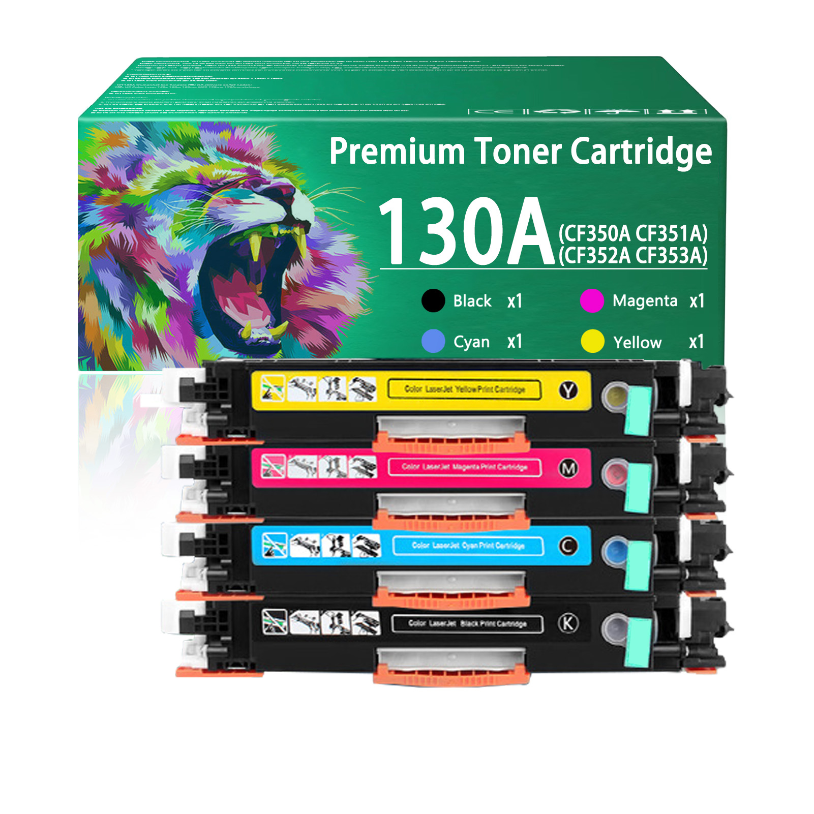 For HP 130A CF350A CF351A CF352A CF353A Toner Cartridges Work for HP Laseret 200 Color MFP M175nw M175a M175b M175c M175e Printers