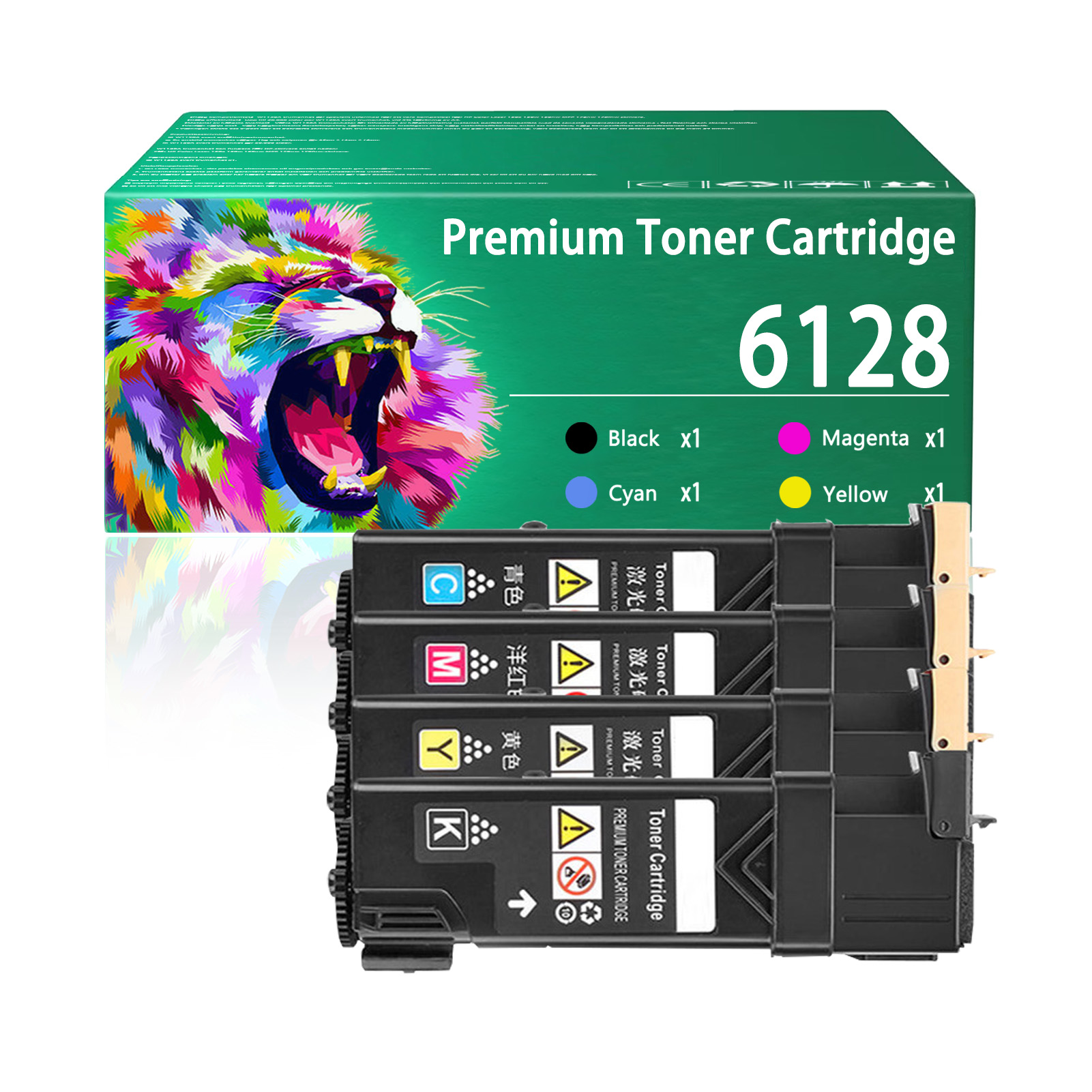 For Xerox 6128 106R01455 106R01452 106R01453 106R01454 Toner Cartridge Work For Xerox Phaser 6128 6128N Printers