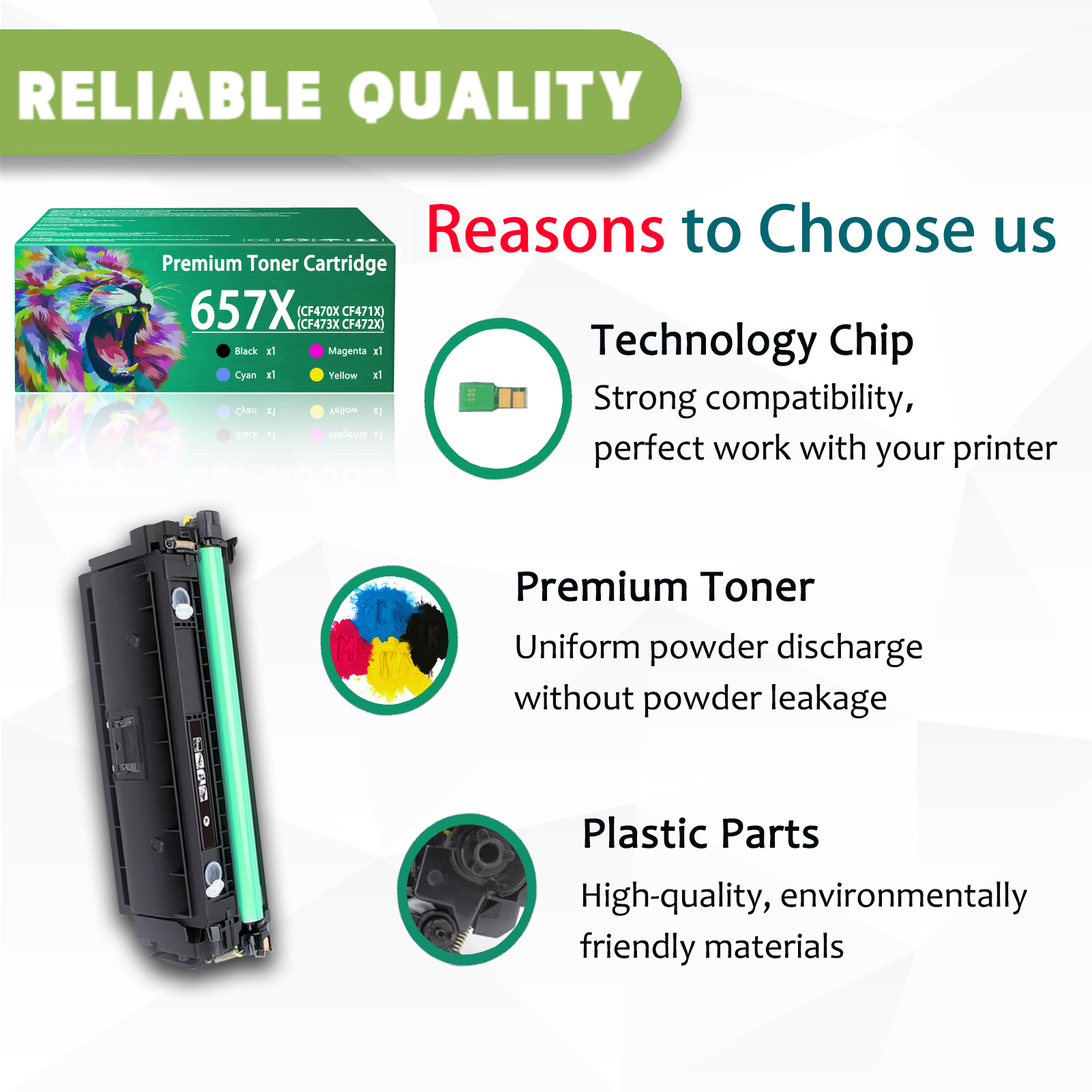 For HP 657X CF470X CF471X CF473X CF472X Toner Cartridge Work for HP Color LaserJet Enterprise MFP M681dh M681f M681 Printers