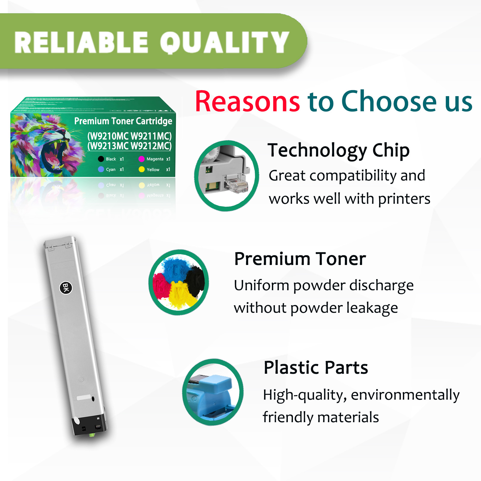 For HP W9210MC W9211MC W9213MC W9212MC Toner Cartridge Work for HP Color LaserJet Pro M255dw M255nw M282nw M283fdn Printers