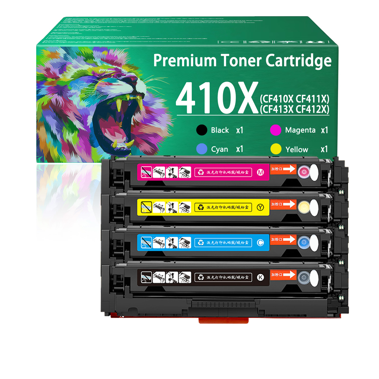 For HP 410X CF410X CF411X CF413X CF412X Toner Cartridge Work for HP Color LaserJet Pro M452dn M452dw M452nw MFP M477fnw M477fdn M477fdw M377dw M452dw Printers