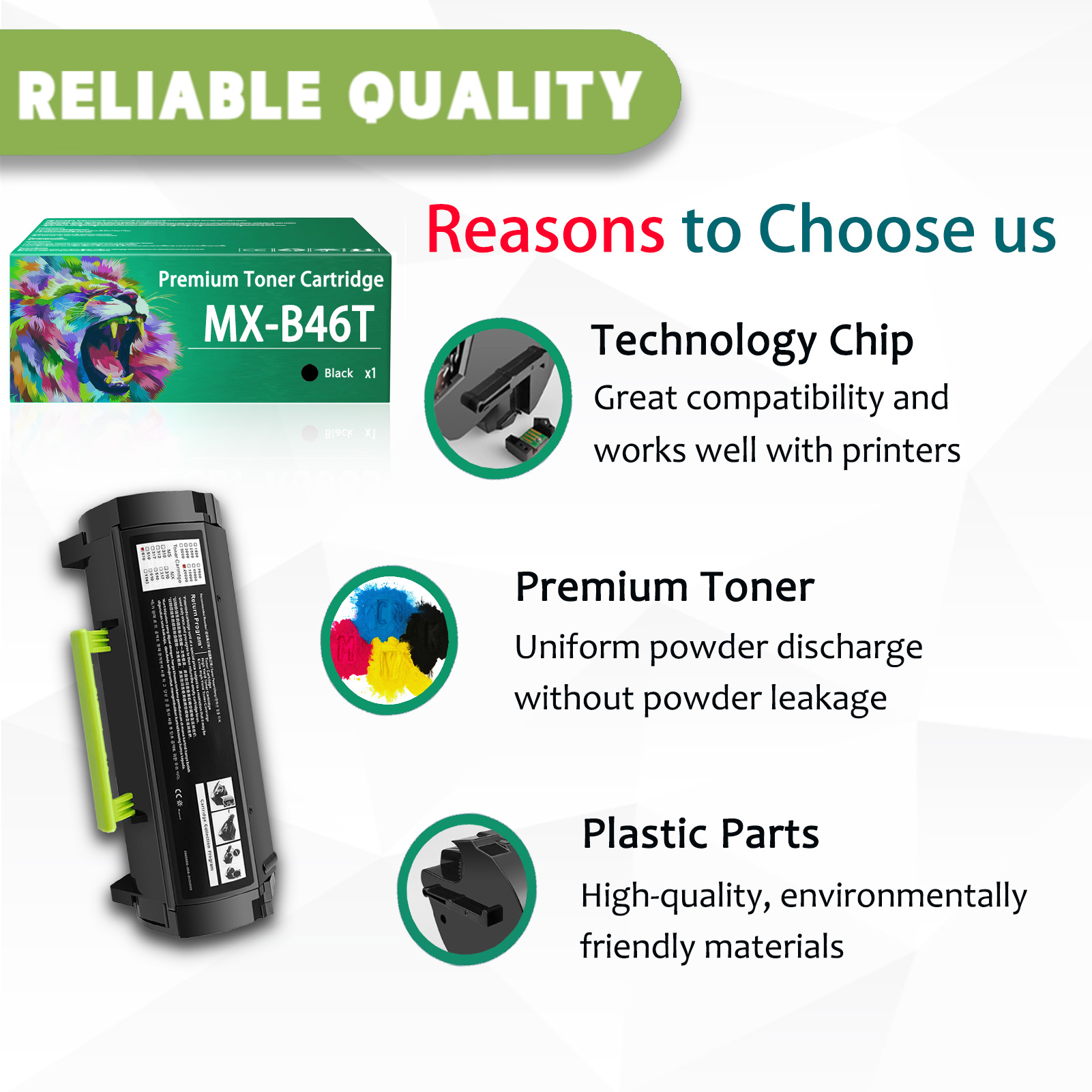 Sharp MX-B46T Toner Cartridges Work for Sharp MX-B467F MX-B467MF MX-B467P Printers