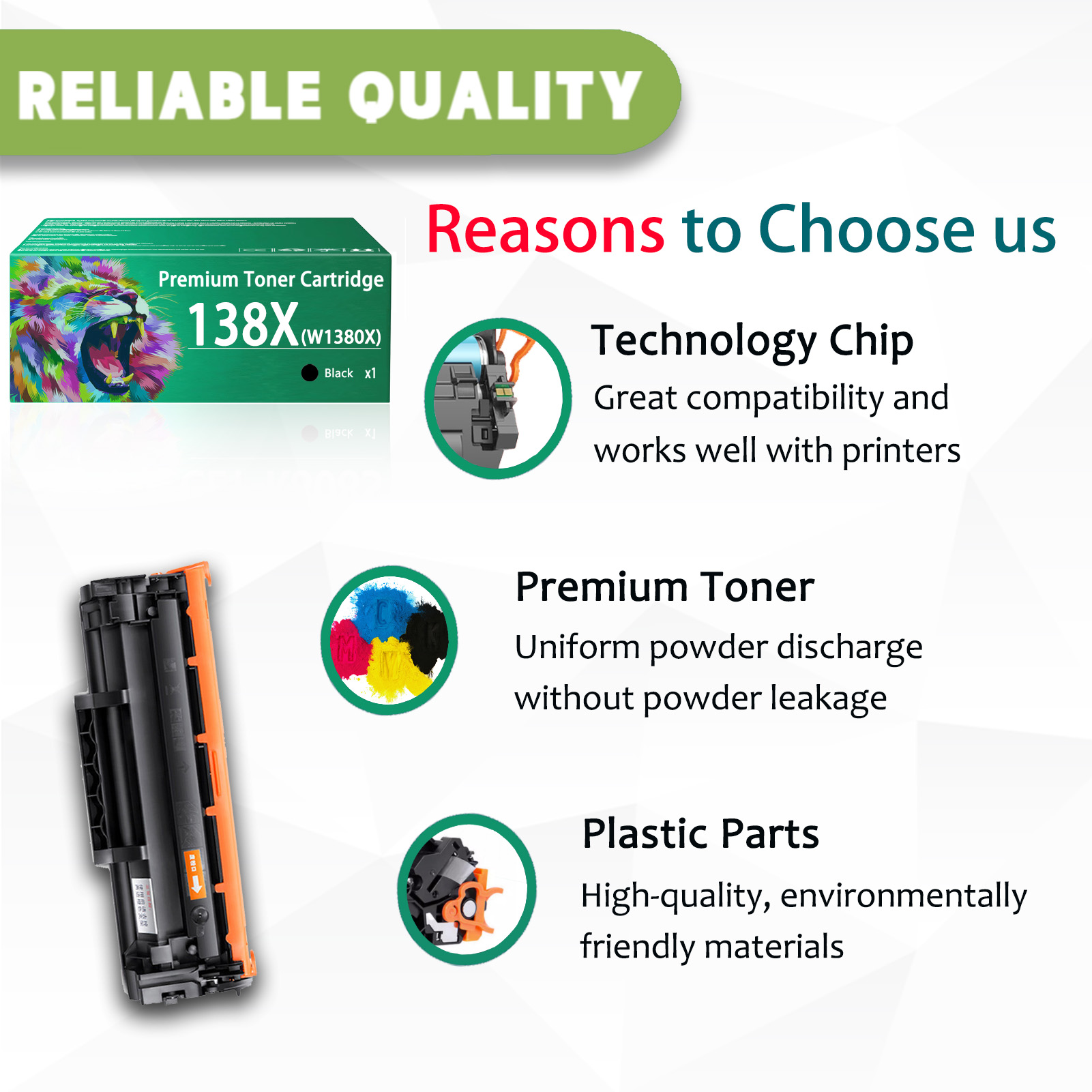 For HP 138X W1380X Toner Cartridges Work For HP LaserJet Pro 3001dn 3001dw MFP 3101fdn 3101fdw Printers