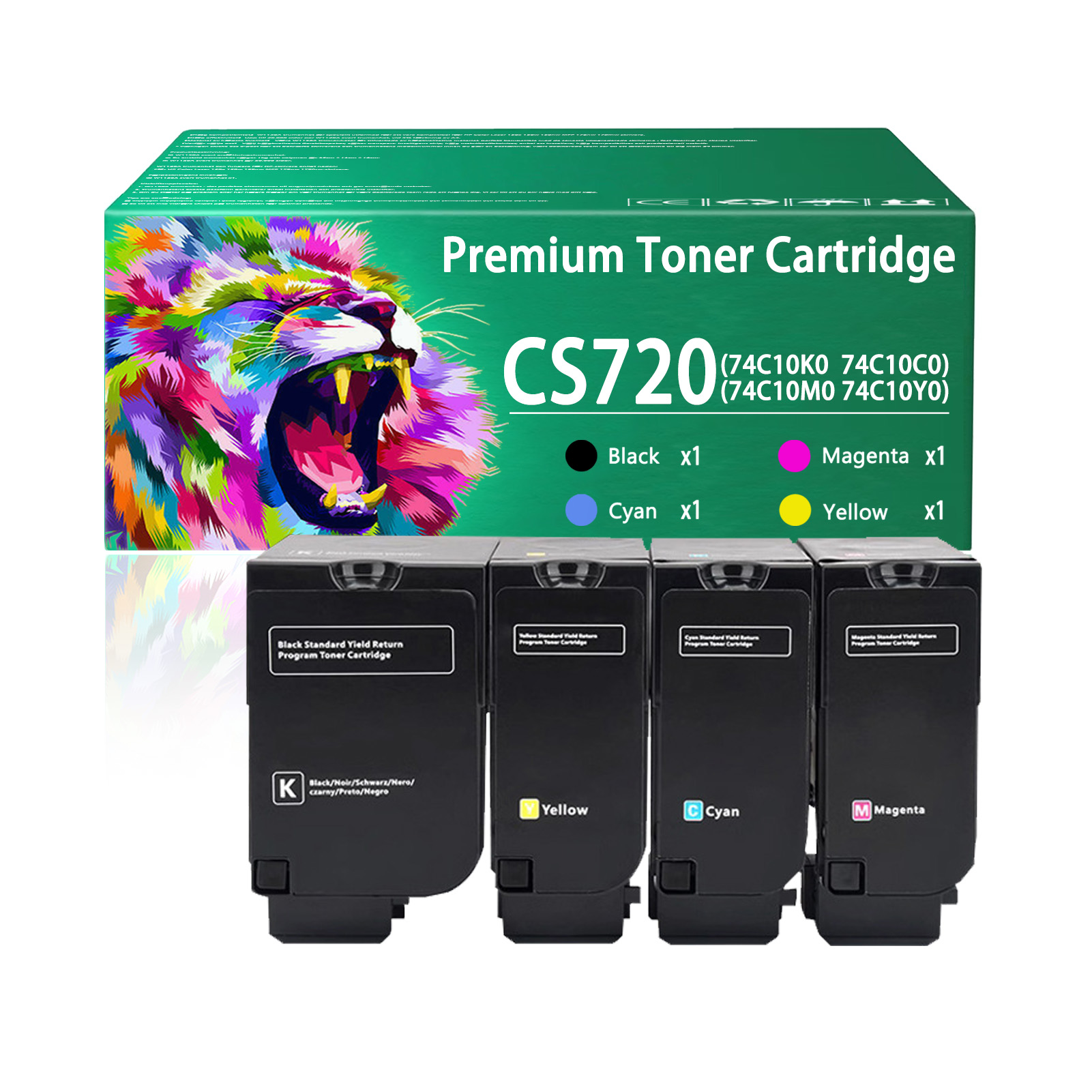 For Lexmark CS720 74C10K0 74C10C0 74C10M0 74C10Y0 Toner Cartridge Work For Lexmark CS720 CS725 CX725 CS720de CS720dte CS725de CS725dte CX725de CX725dte Printers