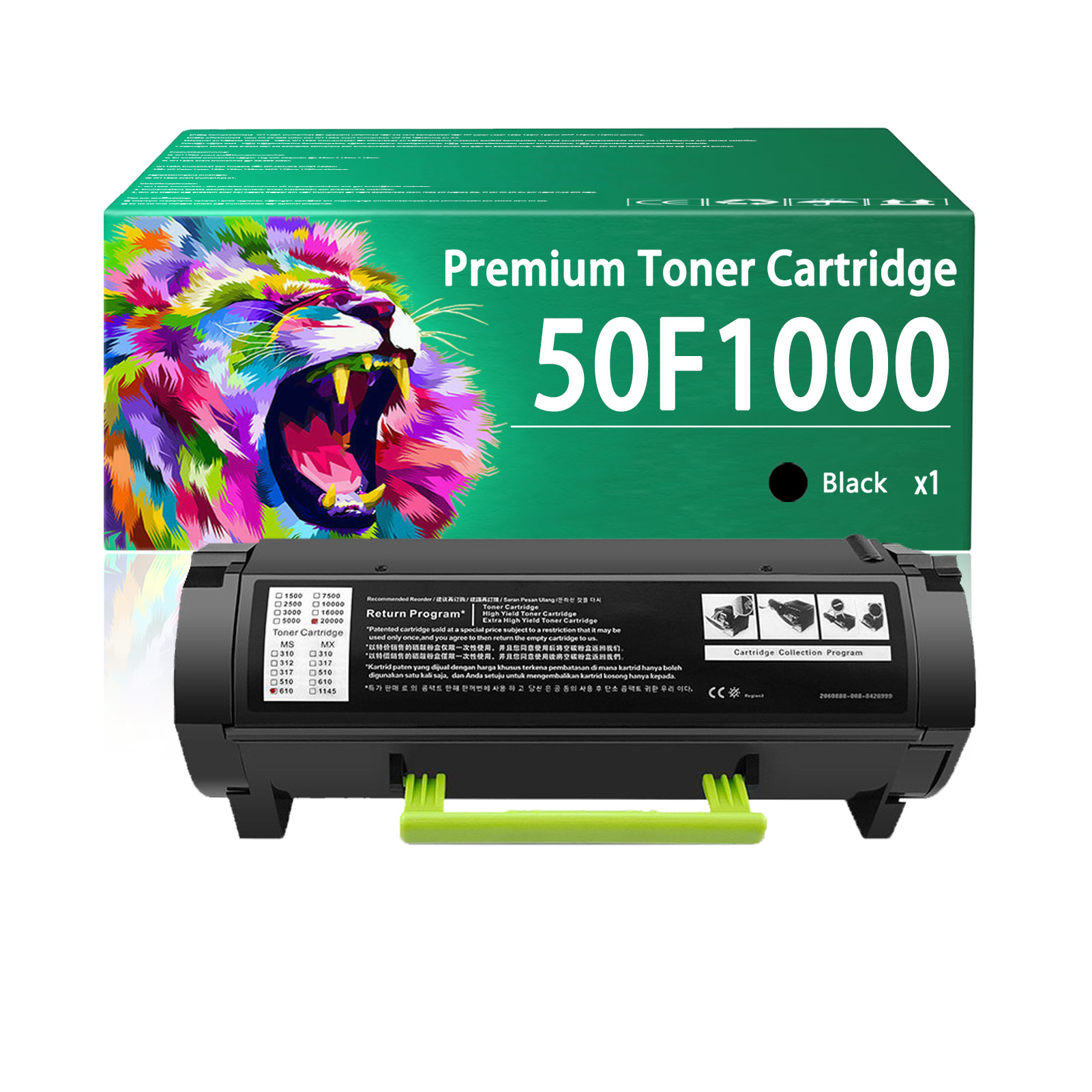 For Lexmark MS310 50F1000 501 Toner Cartridges Work For Lexmark MS310dn MS310d MS312dn MS315dn MS410d MS410dn MS415dn MS510dn MS610dn MS610de MS610dte MS610dtn Printers