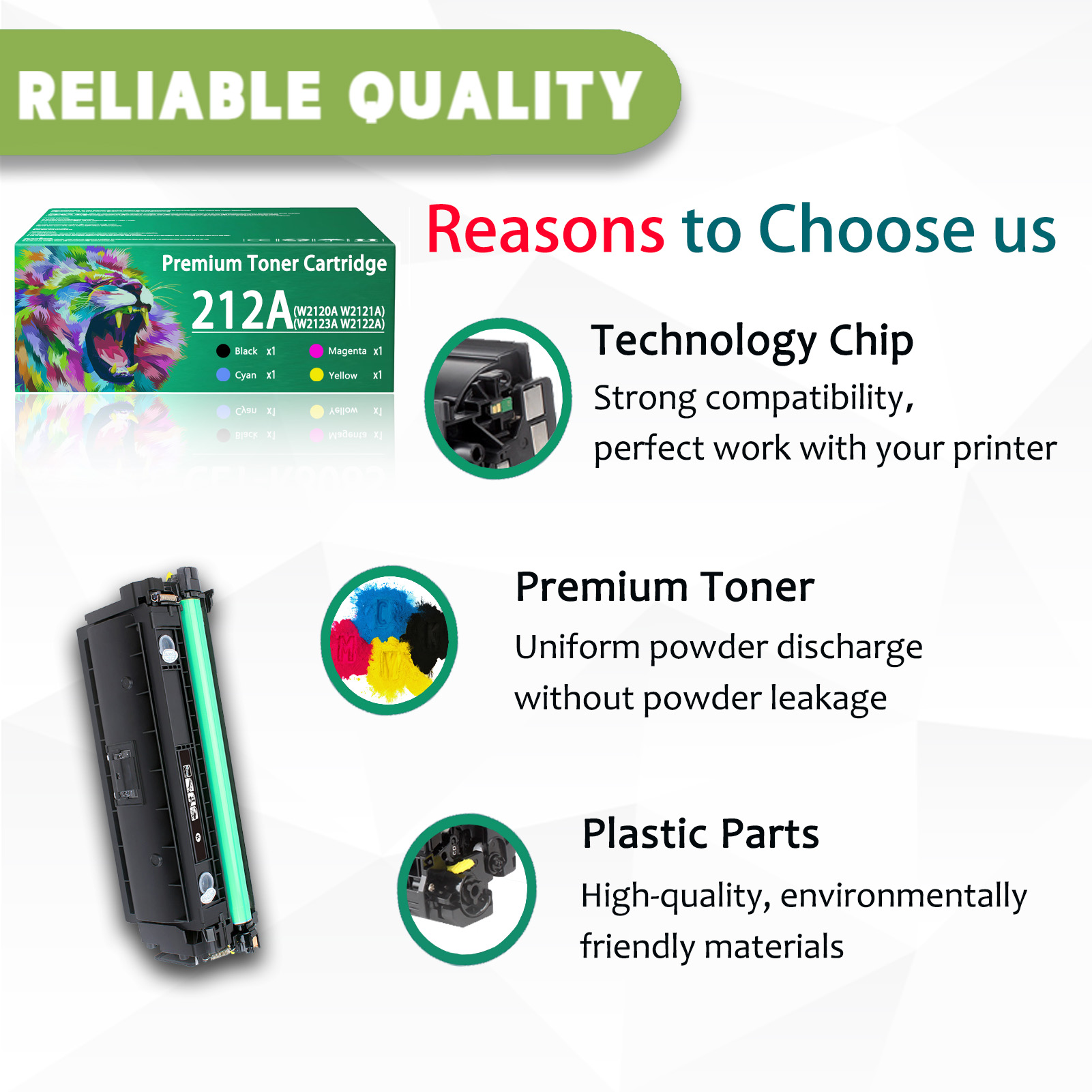 For HP 212A W2120A W2121A W2123A W2122A Toner Cartridge Work for HP Color LaserJet Enterprise M555dn M554dn M555x MFP M578f M578dn Enterprise Flow MFP M578c M578z Printers