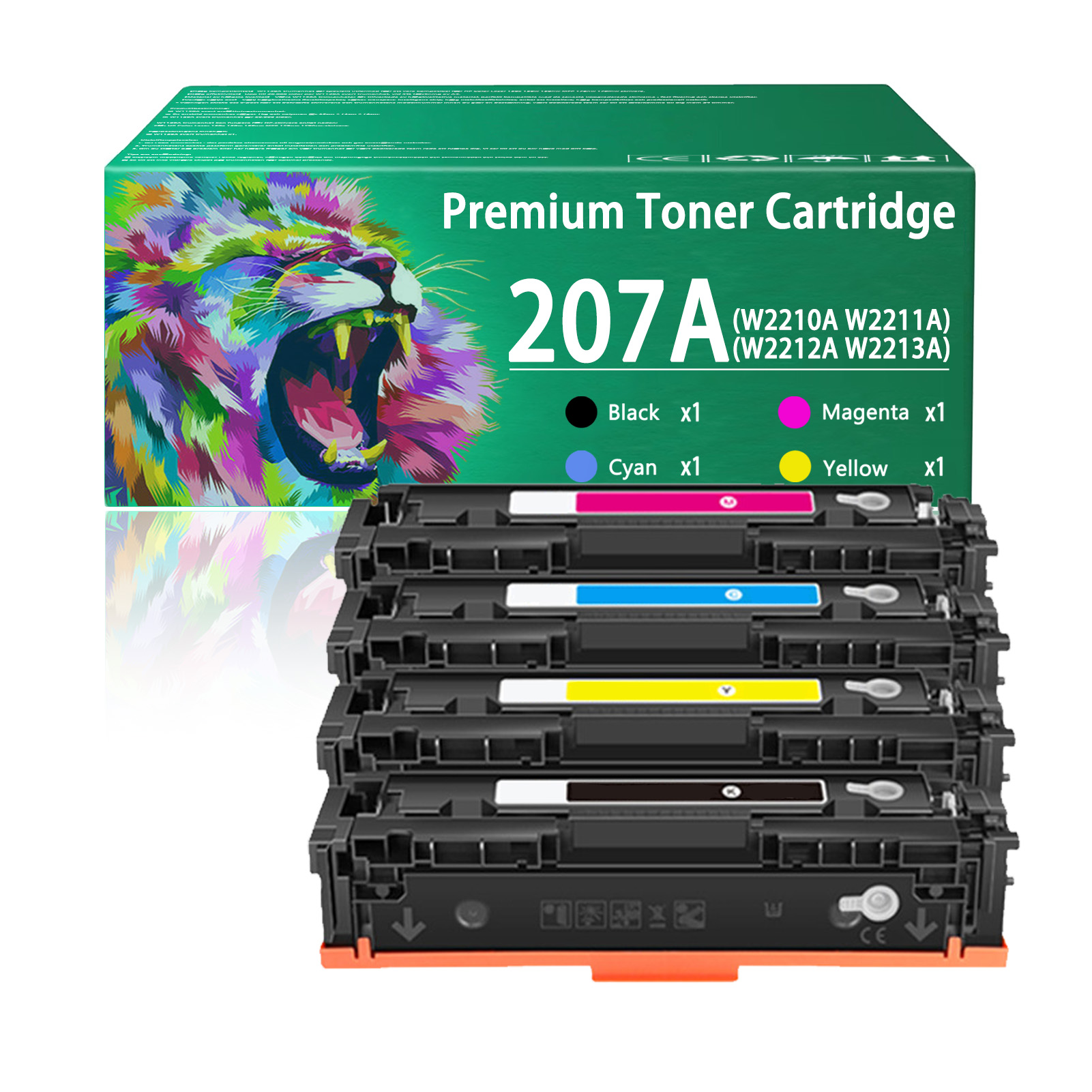 For HP 207A W2210A W2211A W2212A W2213A Toner Cartridge Work for HP Color LaserJet Pro M255dw M255nw Printers