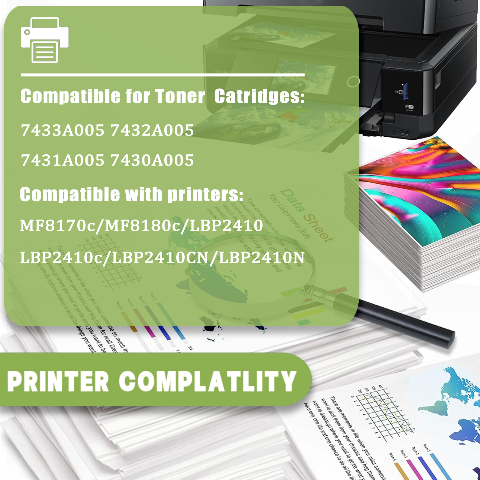 For Canon EP87 EP-87 Toner Cartridge Work for Canon Color imageCLASS MF8170c MF8180c LBP2410 LBP2410c LBP2410CN LBP2410N Printers