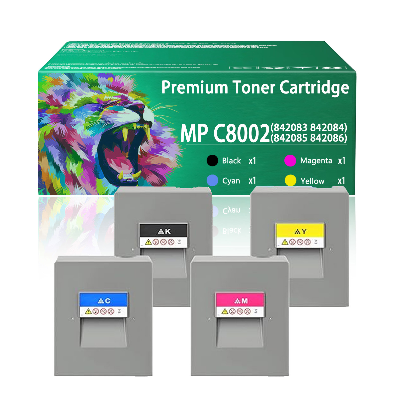 For Ricoh MP C8002 842083 842086 842085 842084 Toner Cartridge Work For Ricoh MP C6502 C8002 C6502SP C8002SP Printers