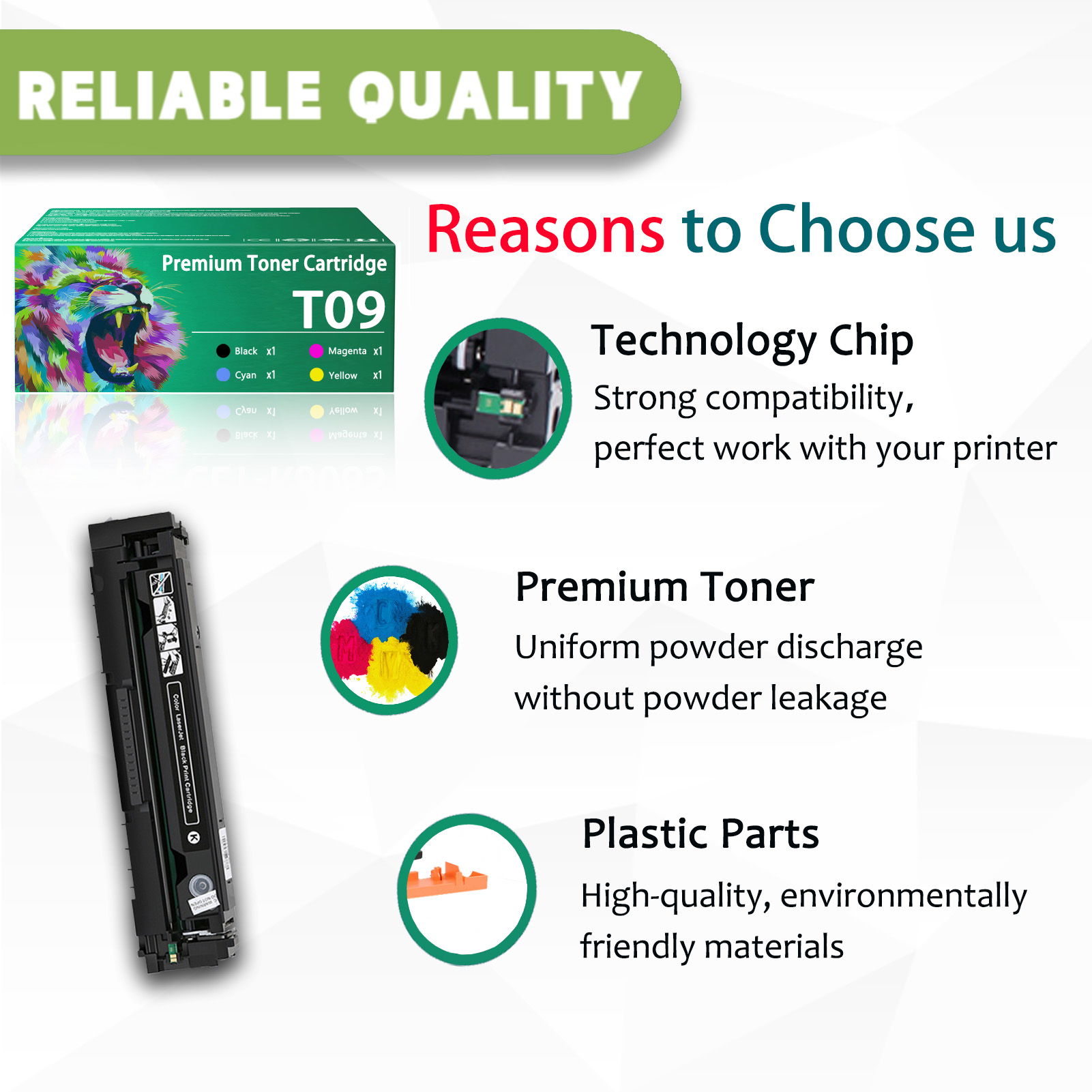 For Canon T09 T09BK T09C T09Y T09M Toner Cartridge Work for Canon ImageCLASS X LBP1127C MF1127C Printers