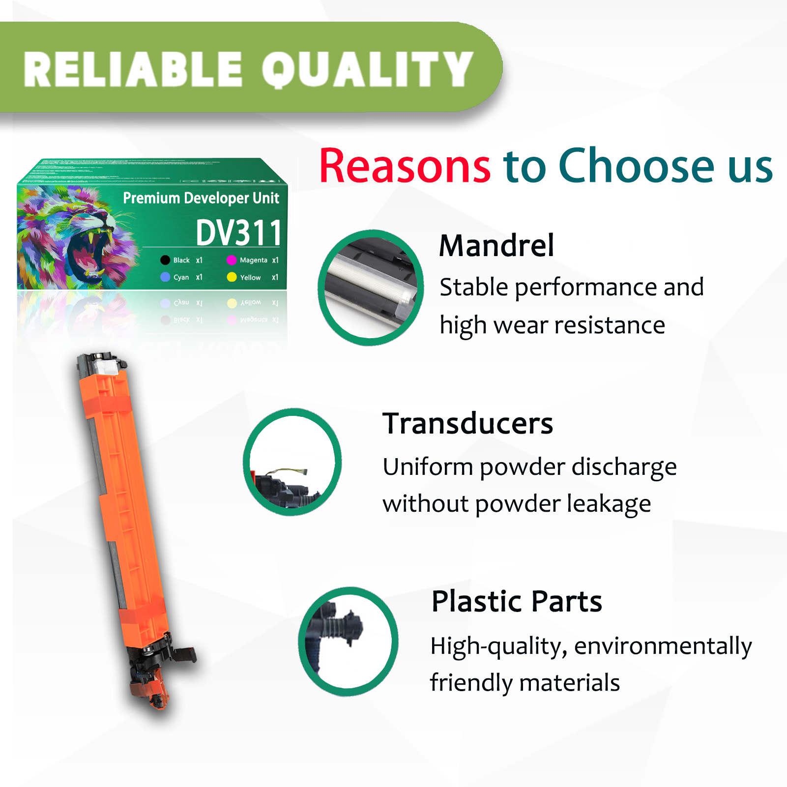 For Konica Minolta DV-311 A0XV03D A0XV0KD A0XV0ED A0XV08D Developer Unit Work for Bizhub C220 C280 C360 C7722 C7728 Printers