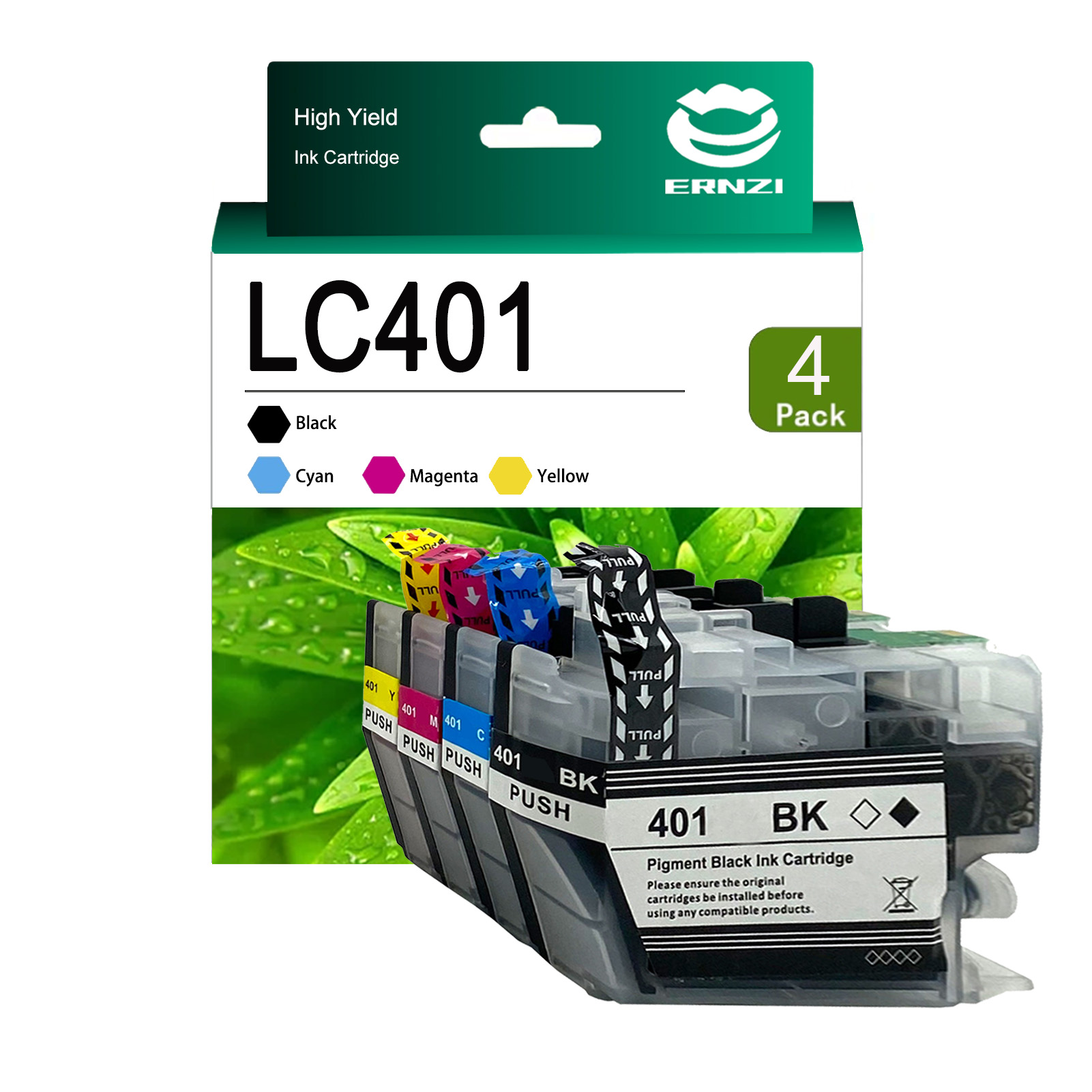 For Brother LC401 Ink Cartridges Work for Brother MFC-J1010DW MFC-J1012DW MFC-J1170DW Printers