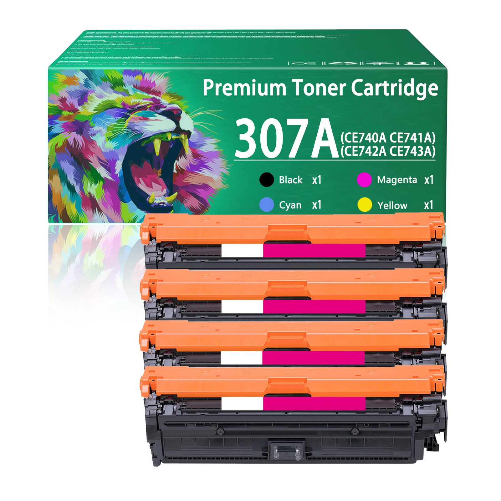 For HP 307A CE740A CE741A CE742A CE743A Toner Cartridge Work for HP Color LaserJet Professional CP5220 CP5225 CP5225n CP5225dn Printers