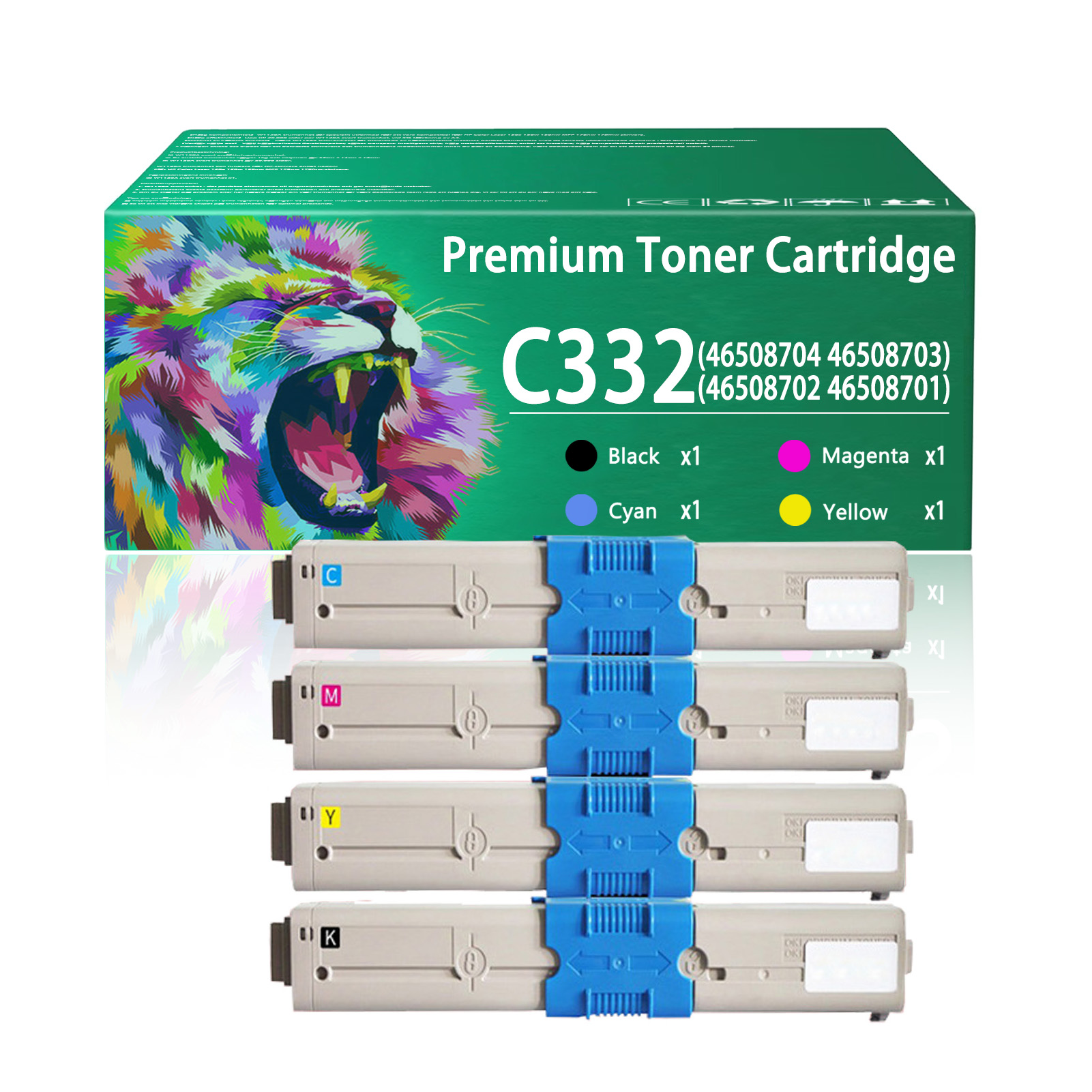 For Ricoh C332 MC363 46508704 46508703 46508702 46508701 Toner Cartridge Work For OKI C332 C332dn MC363 MC363dn Printers