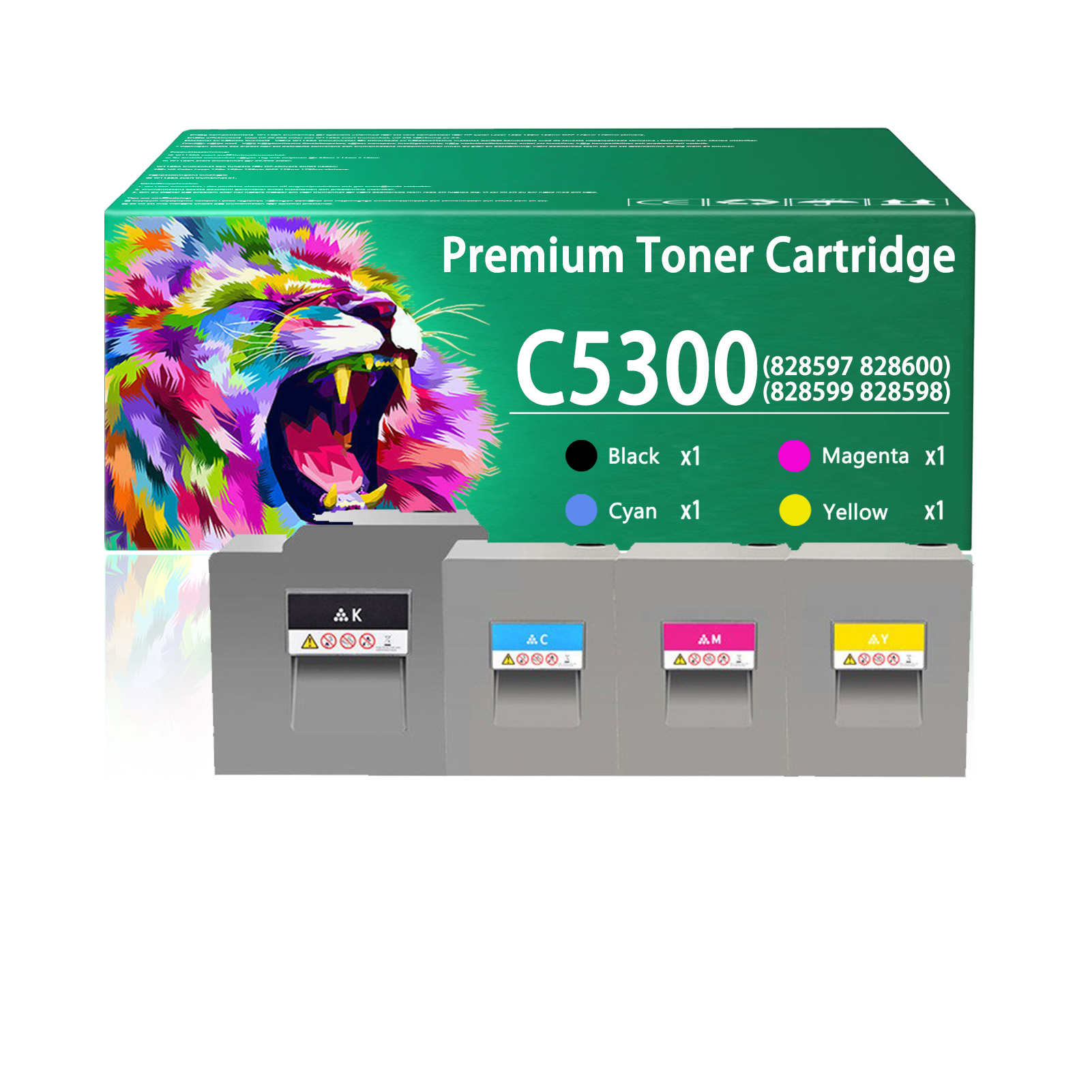 For Ricoh C5300 828597 828600 828599 828598 Toner Cartridge Work For Ricoh C5300 C830dn C831 C831dn Printers