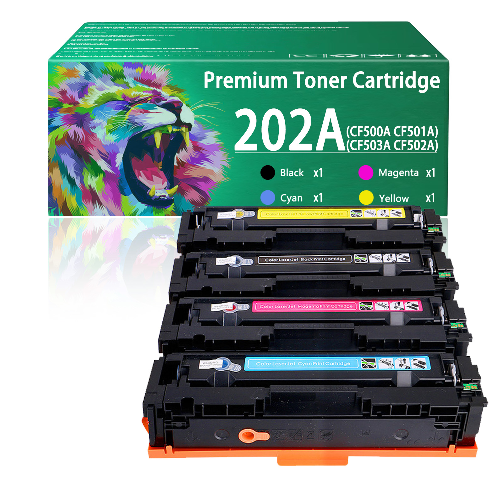 For HP 202A CF500A CF501A CF503A CF502A Toner Cartridge Work for HP Color LaserJet Pro M254dw M254dn M254nw MFP M280nw M281dw M281cdw M281fdn M281fdw Printers