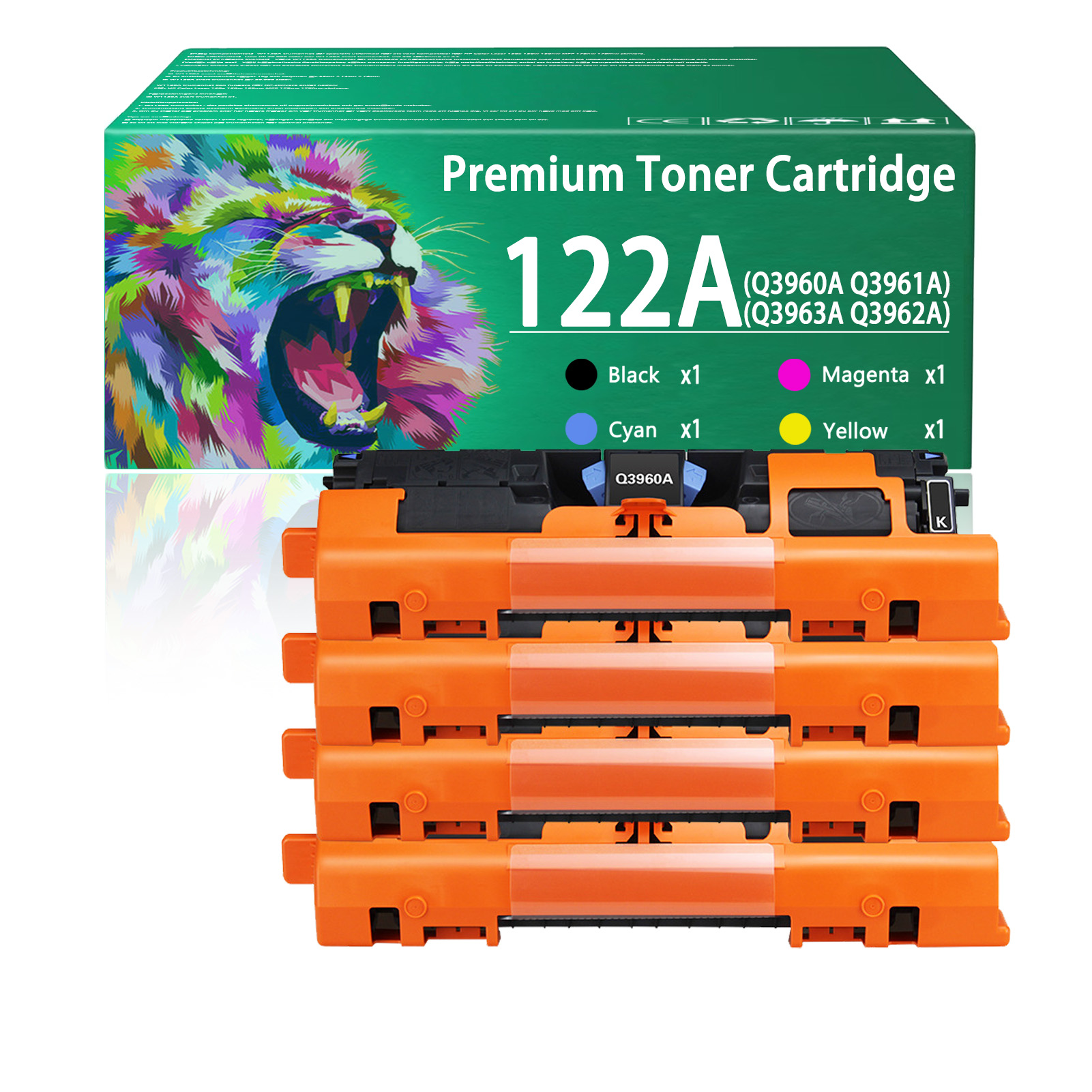 For HP 122A Q3960A Q3961A Q3963A Q3962A Toner Cartridge Work for HP Color LaserJet 2550 2550L 2550LN 2550N 2800 2820 2840 Printers