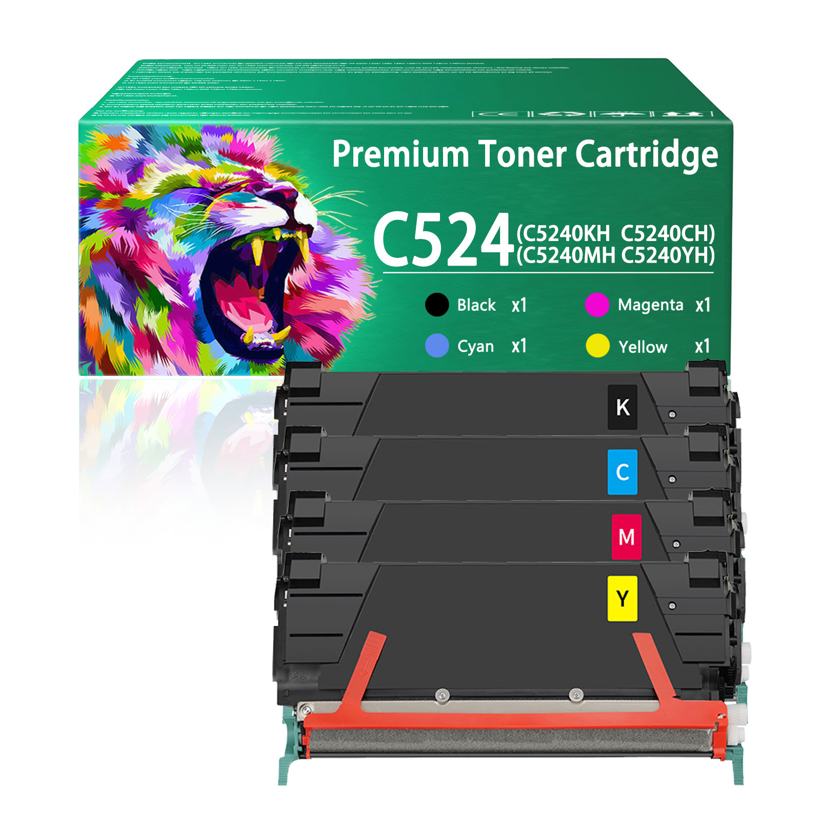  For Lexmark C524 C5240KH C5240CH C5240MH C5240YH Toner Cartridge Work For Lexmark C524 C532 C534 C524n C524dn C524dtn C524tn C532n C532dn C534n C534dn C534dtn Printers