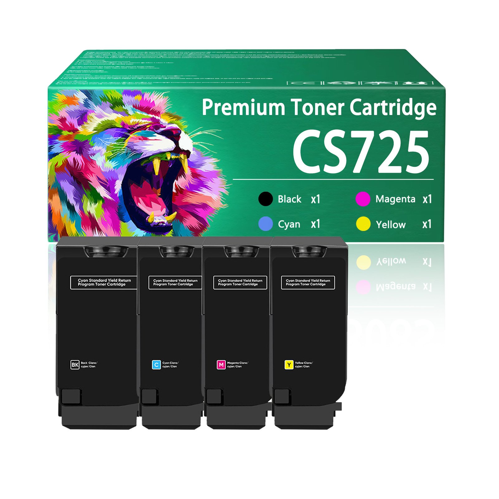 for Lexmark CS725 74C0H10 74C0H20 74C0H30 74C0H40 Toner Cartridges Work for Lexmark CS720 CS720de CS720dte CS725 CS725de CS725dte CX725 Printers