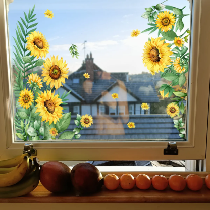 ✨LAST DAY: 50% OFF! - 💐Colorful Floral Bouquet Window Sticker🖼️(Cut to size freely)