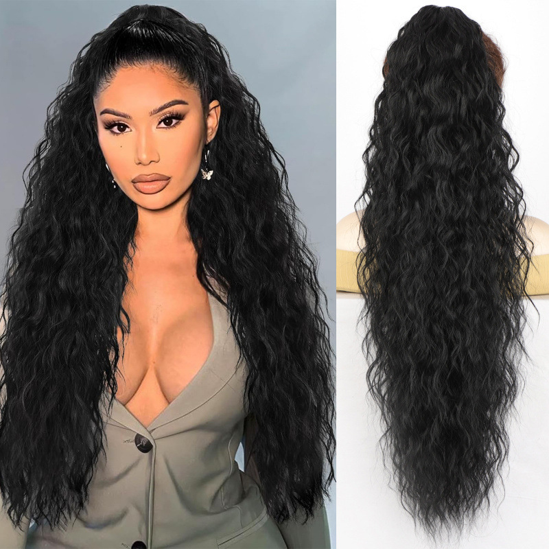 💜Curly Wavy Frizzy Hair Extension with Ponytail