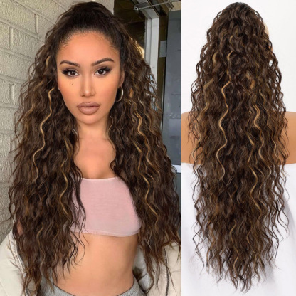💜Curly Wavy Frizzy Hair Extension with Ponytail