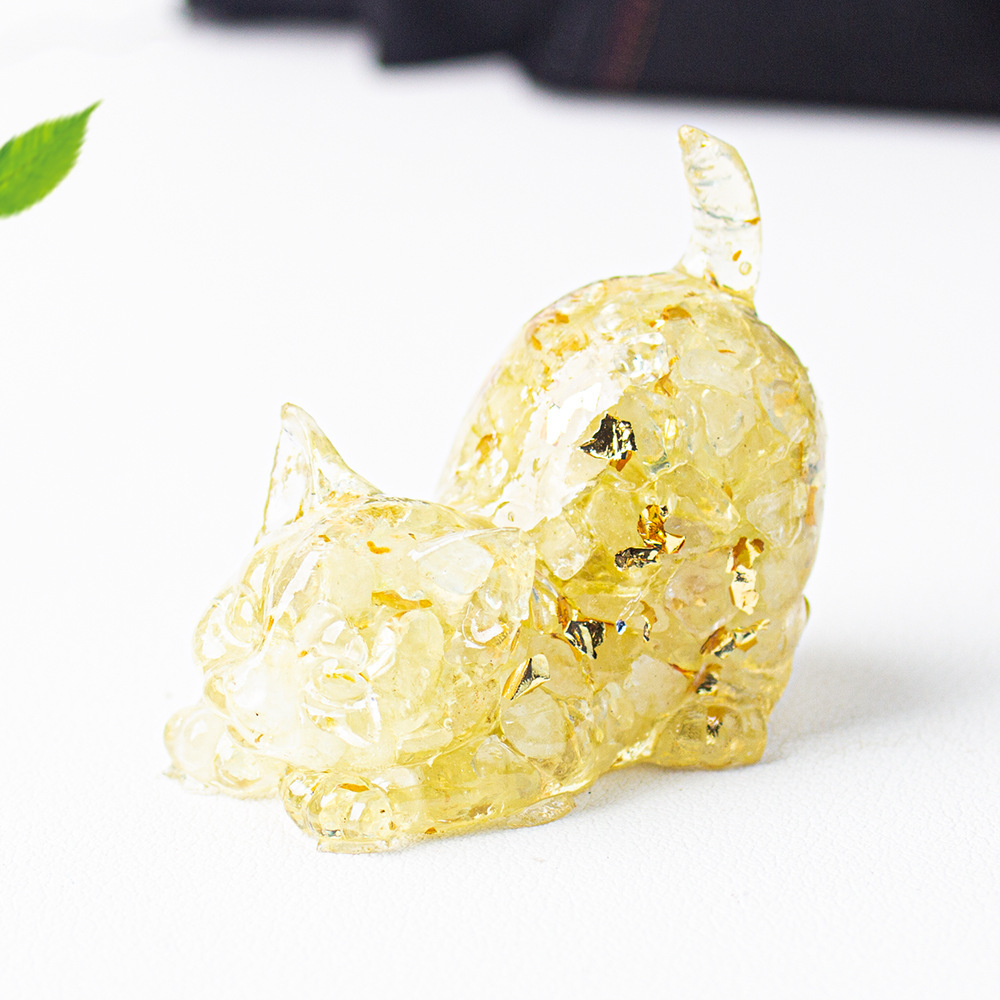 Elegant Crystal Cat Statue