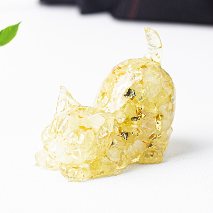 Elegant Crystal Cat Statue