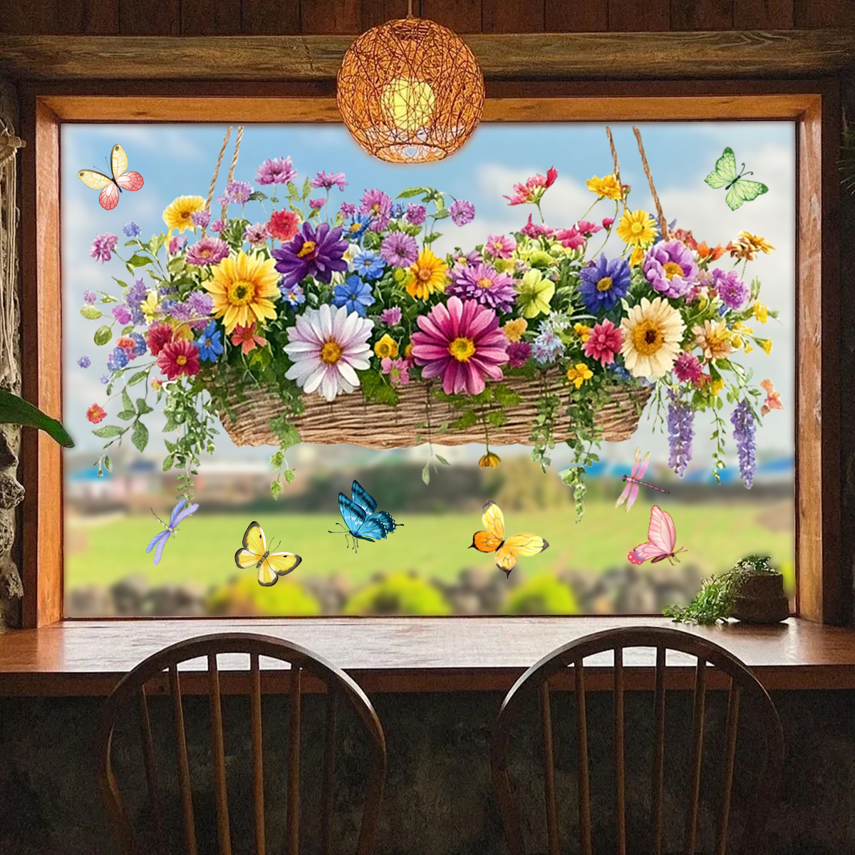 ✨LAST DAY: 50% OFF! - 💐Colorful Floral Bouquet Window Sticker🖼️(Cut to size freely)