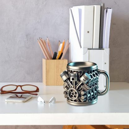 🔥Handcrafted 3D Coffee Cup – Inspired by V8 & V6 Engines