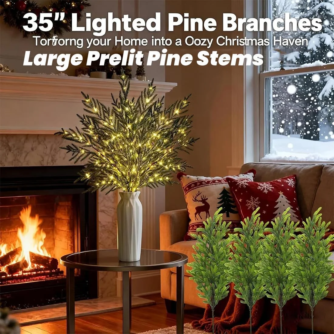 🎄Last Few Hours! 50% Hff!✨ Norfolk Pine Branch Lights 