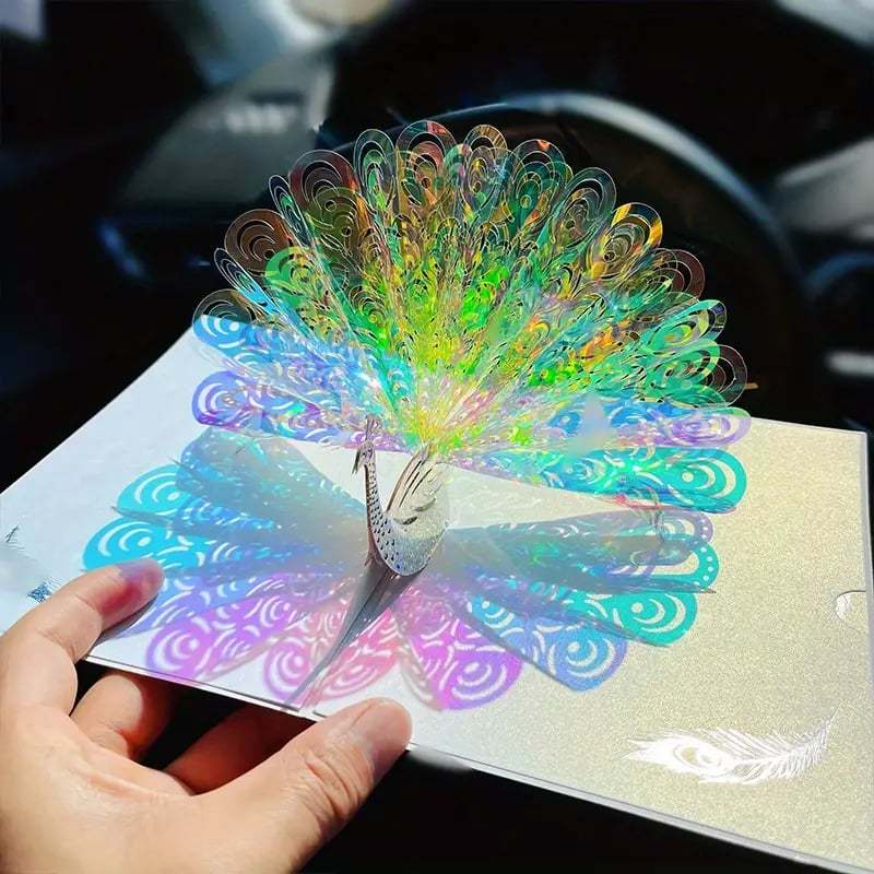 🦚🌈Dazzling Peacock Greeting Card