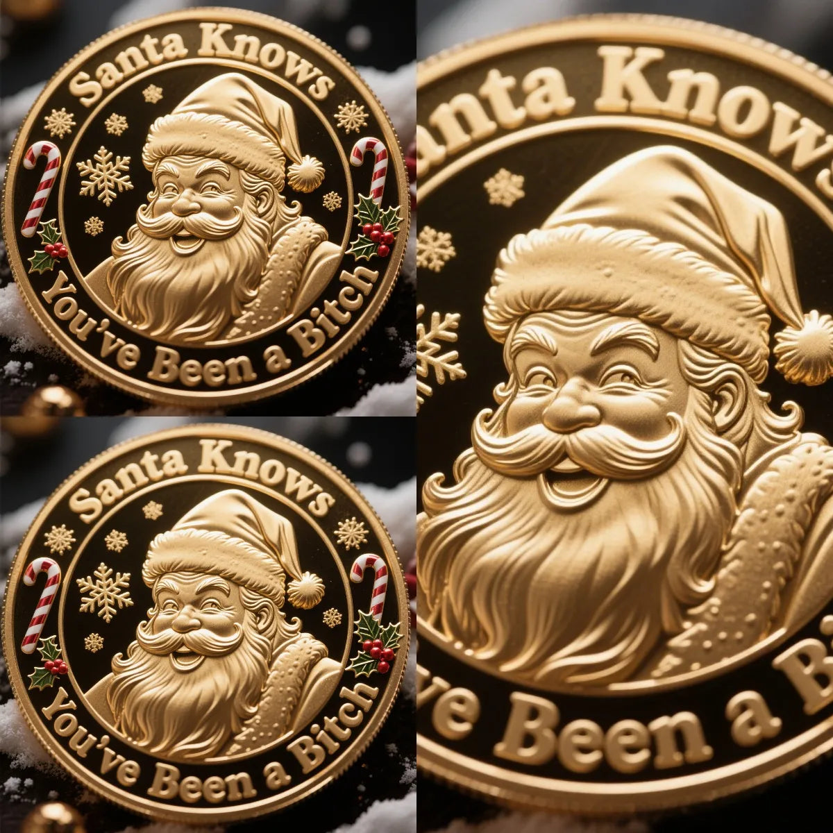 🎅Santa Knows You've Been a Bitch Coin – Funny Christmas Gift