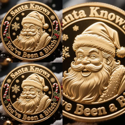 🎅Santa Knows You've Been a Bitch Coin – Funny Christmas Gift