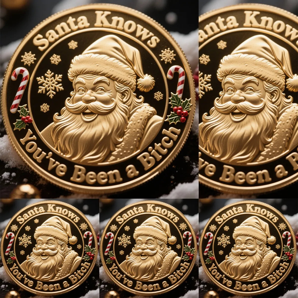🎅Santa Knows You've Been a Bitch Coin – Funny Christmas Gift