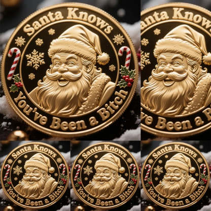 🎅Santa Knows You've Been a Bitch Coin – Funny Christmas Gift