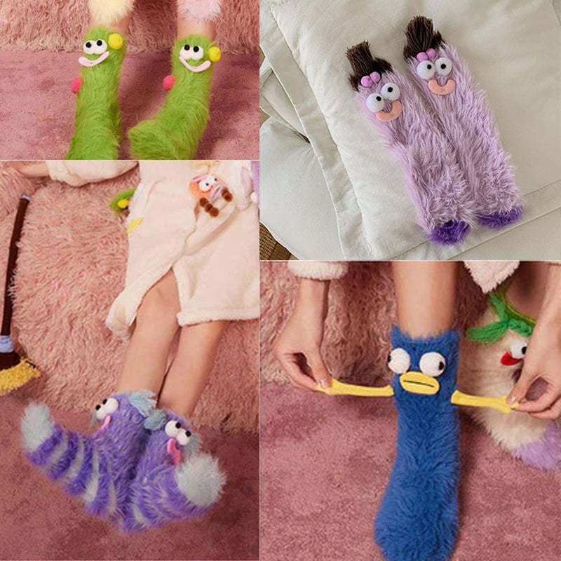 Coral Velvet Three-dimensional Quirky Socks