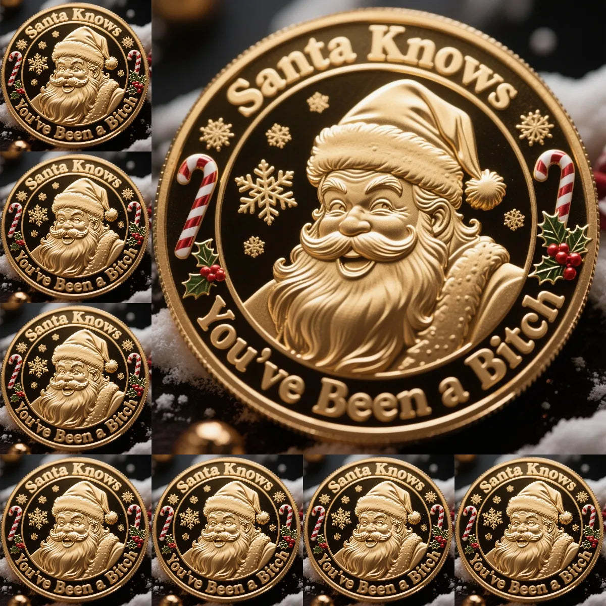 🎅Santa Knows You've Been a Bitch Coin – Funny Christmas Gift