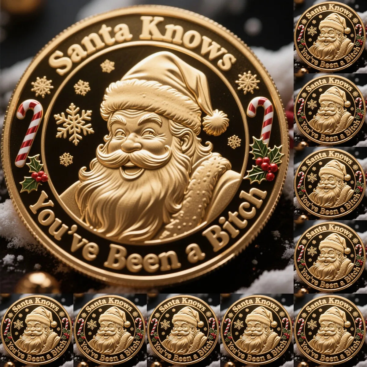 🎅Santa Knows You've Been a Bitch Coin – Funny Christmas Gift