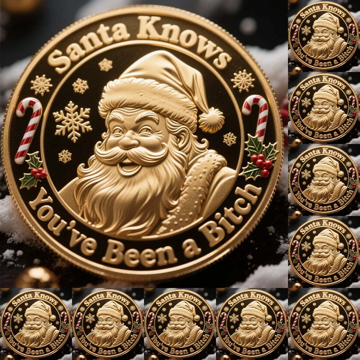 🎅Santa Knows You've Been a Bitch Coin – Funny Christmas Gift