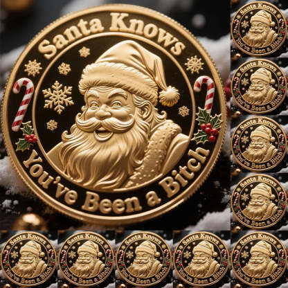 🎅Santa Knows You've Been a Bitch Coin – Funny Christmas Gift
